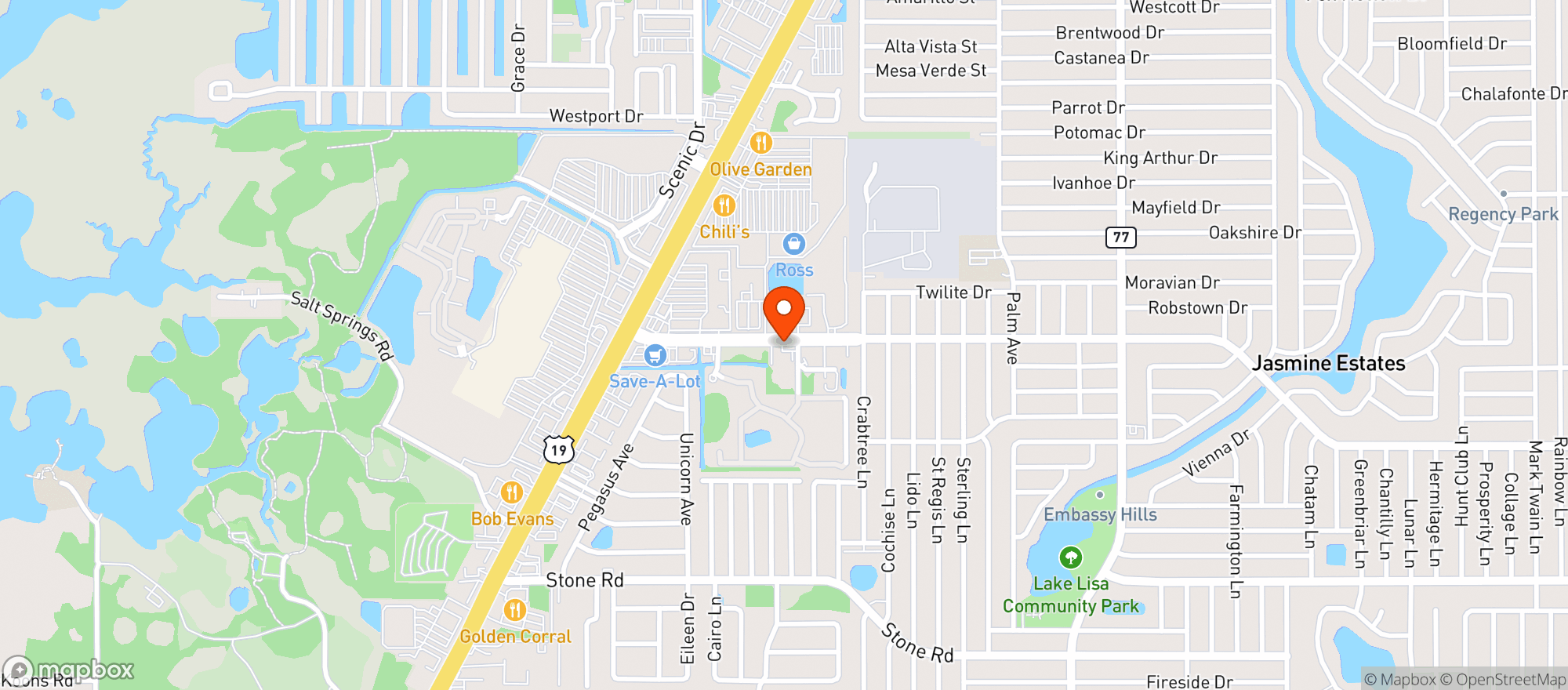 Map showing Embassy Food Grab & Go