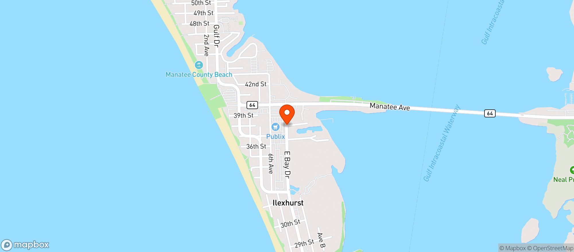Map showing Publix Super Market