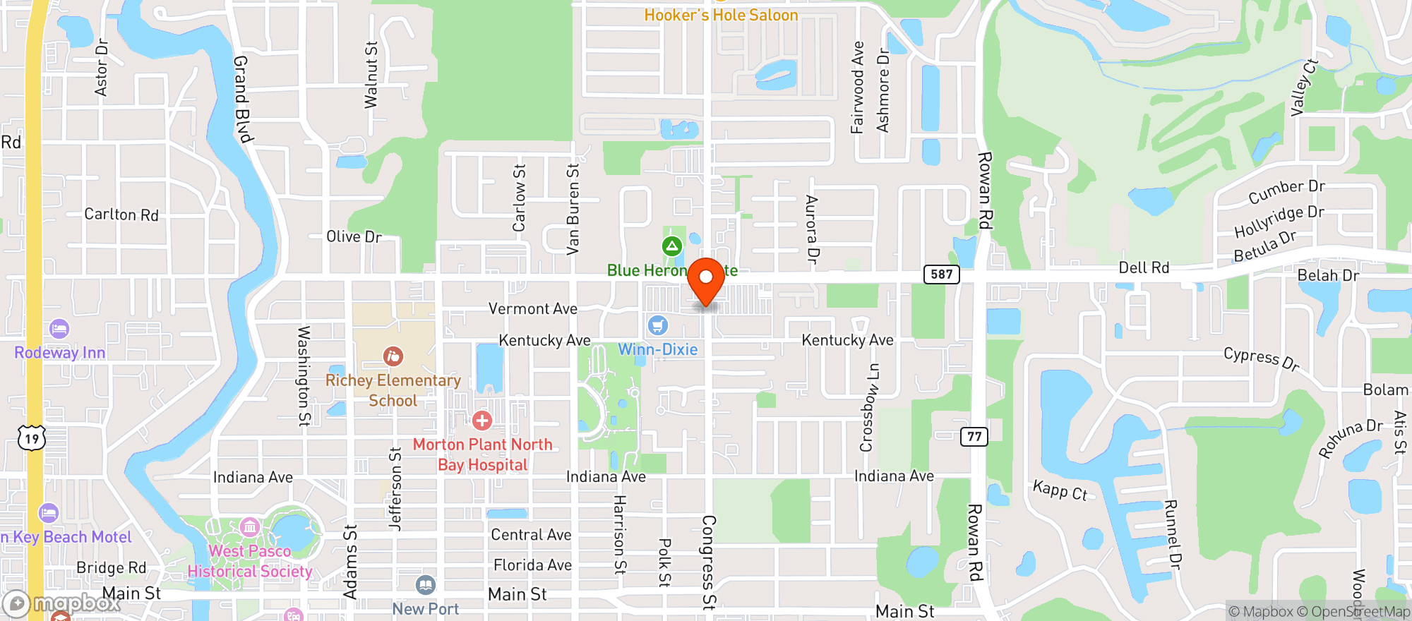 Map showing El Cerrito Mexican Restaurant