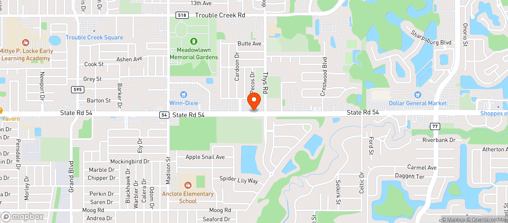 Map showing Circle K