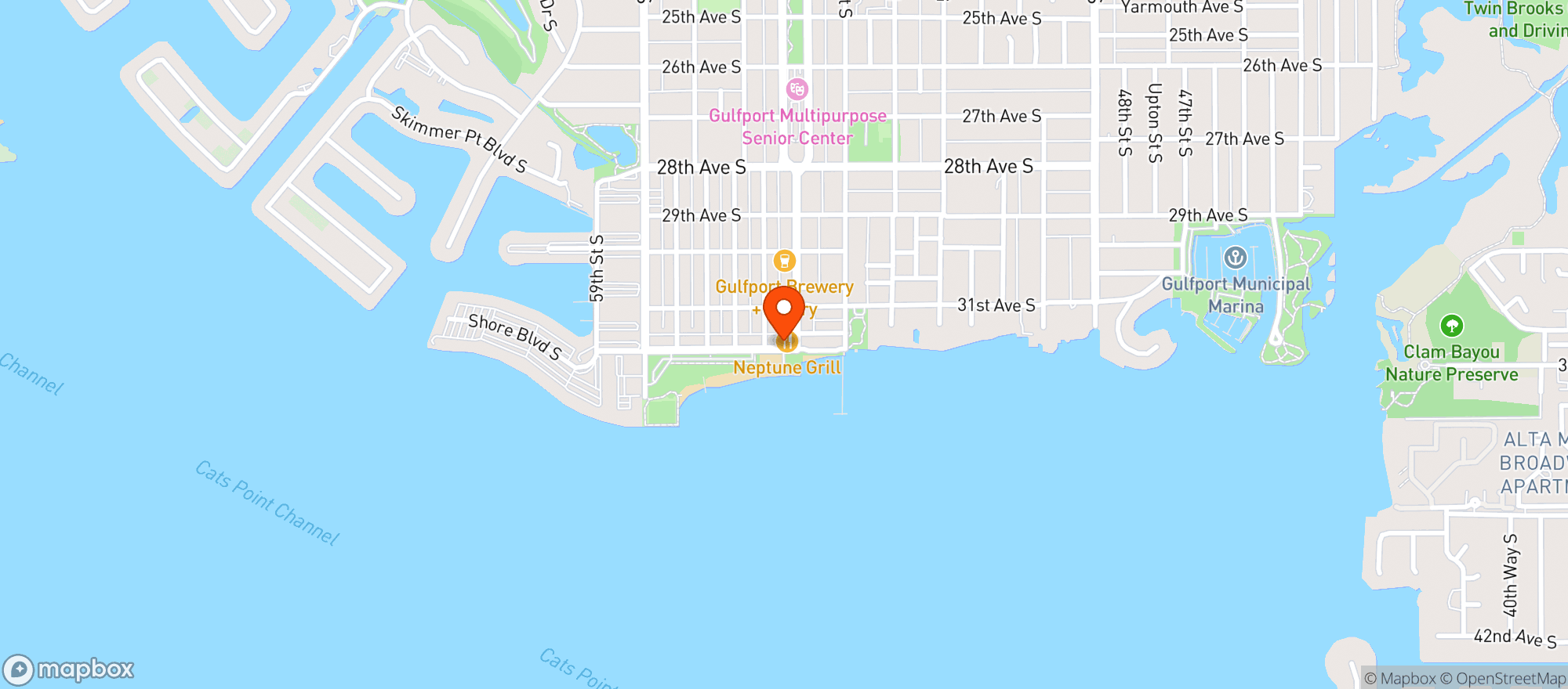 Map showing Neptune Grill