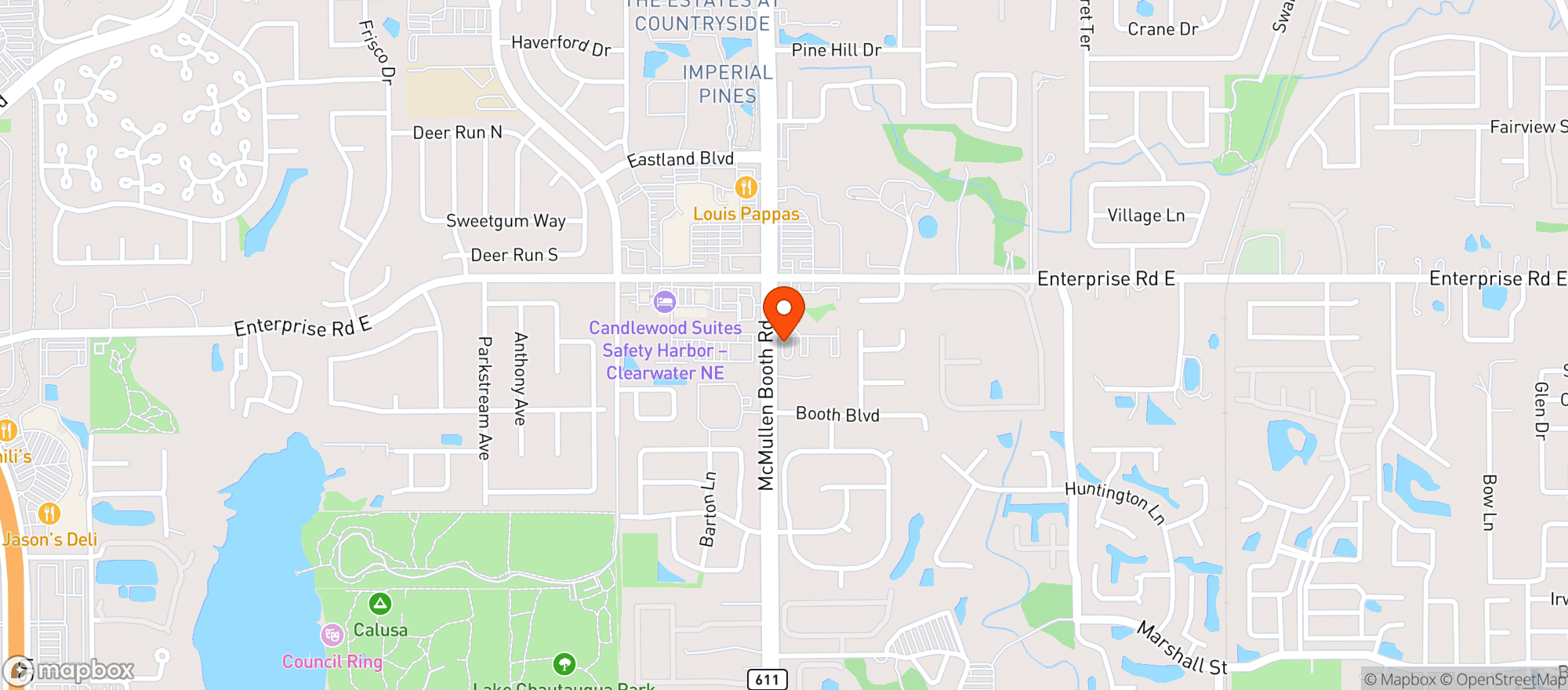 Map showing Outpost 611 Eatery & Taphouse