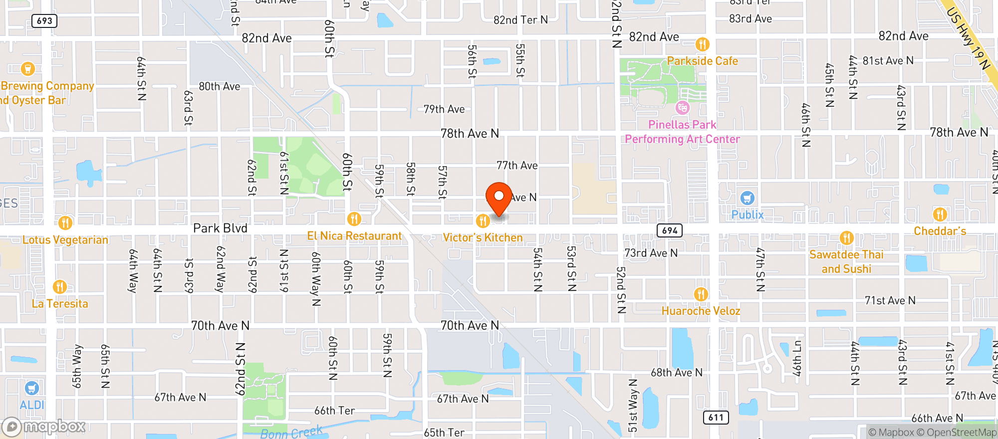 Map showing Patriot Food Mart