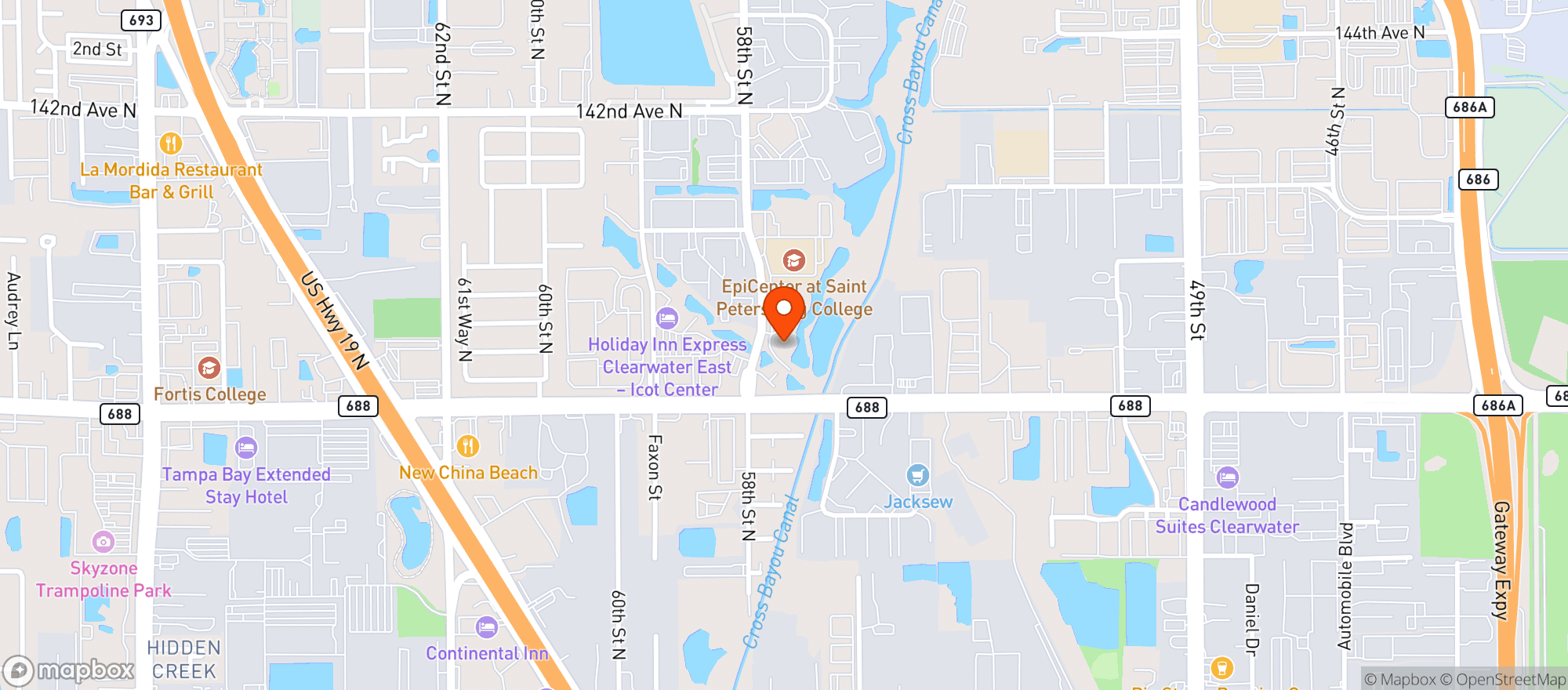 Map showing Breakroom Bar & Grill