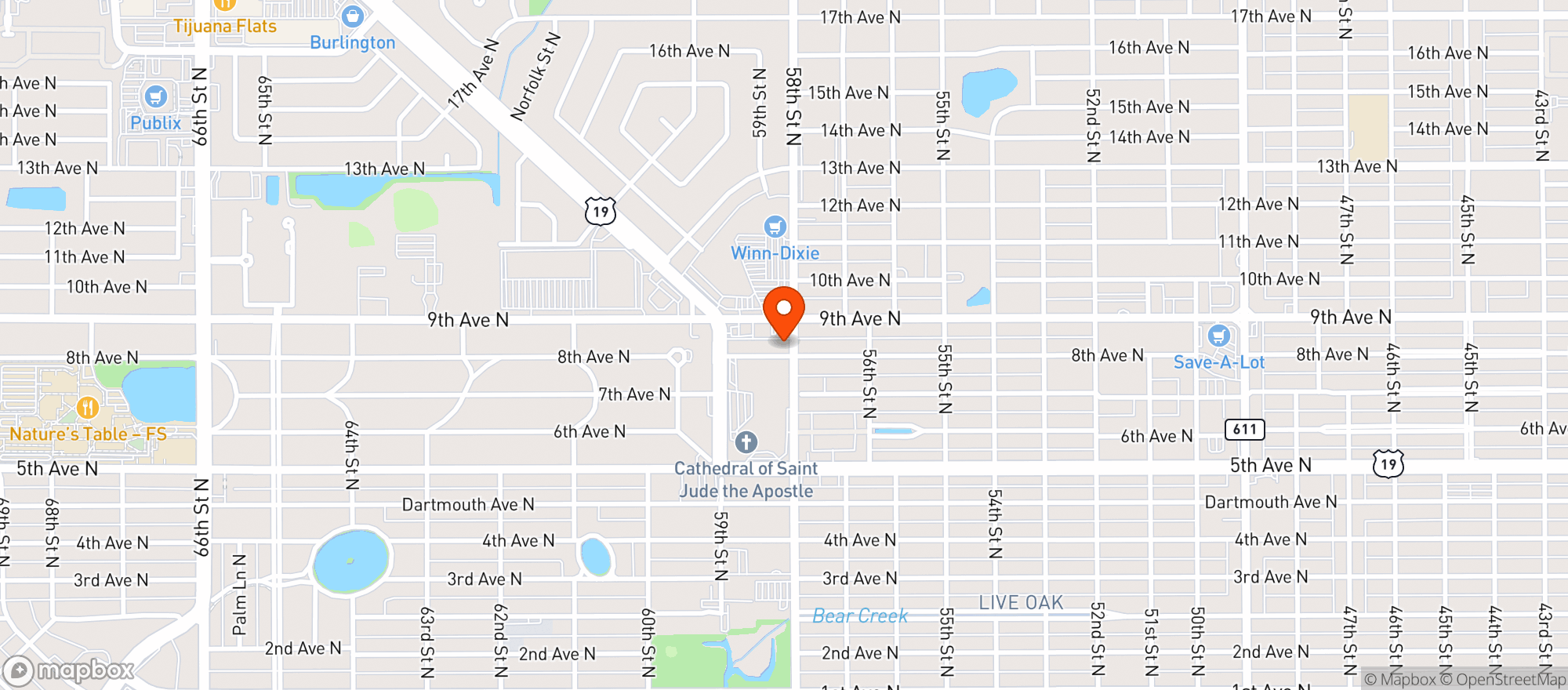 Map showing Quick Pick Grocery