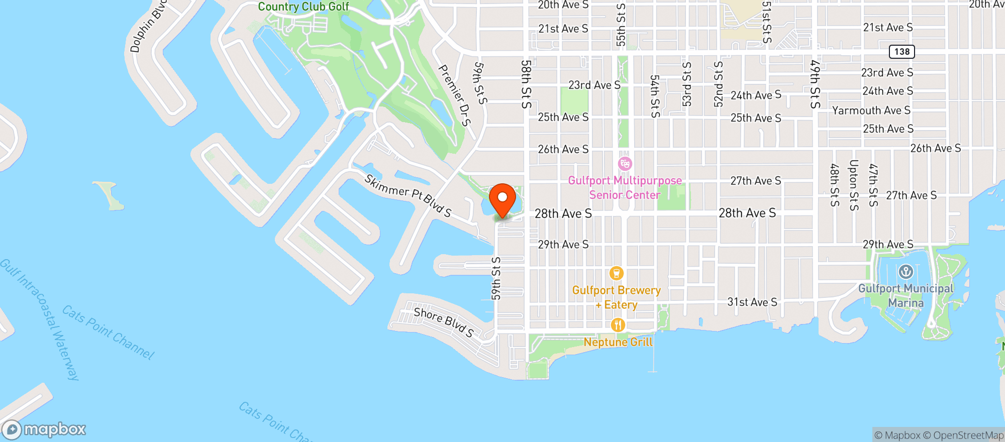 Map showing Gulfport Market