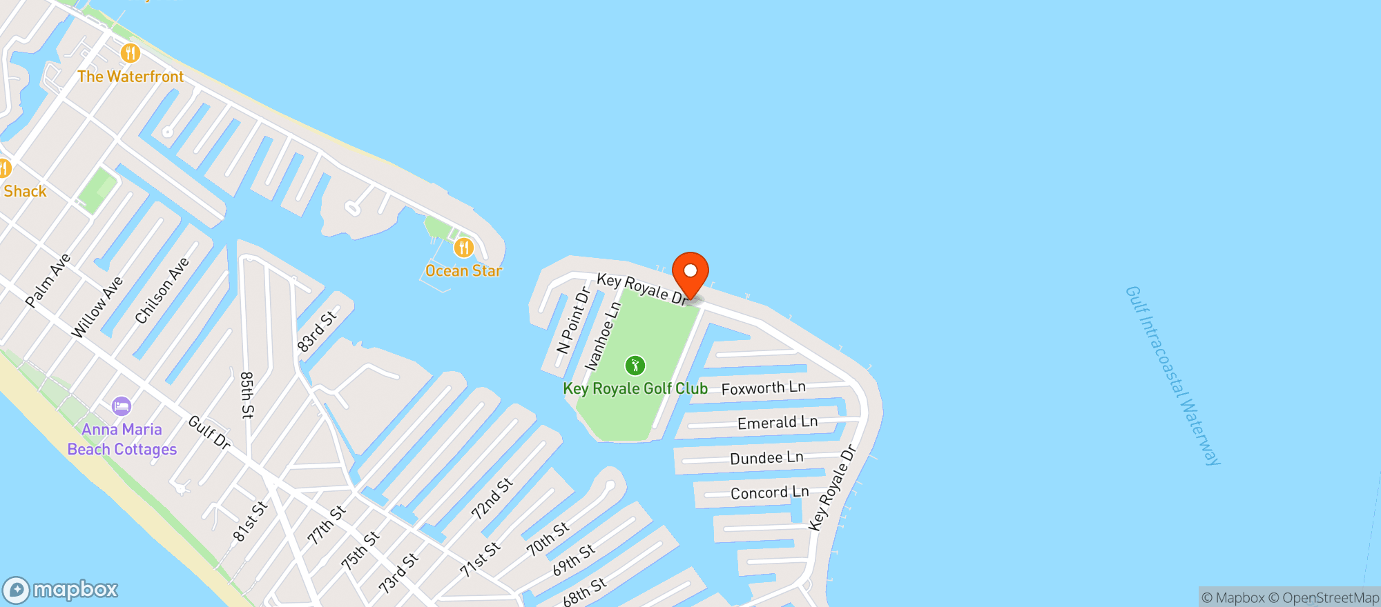 Map showing Key Royale Club