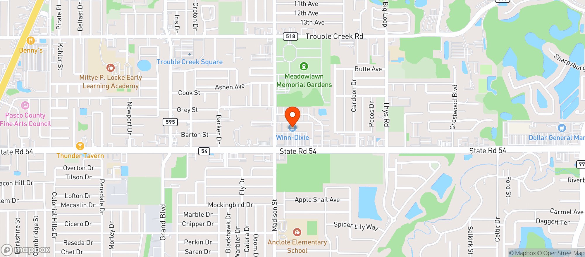 Map showing Winn Dixie 655