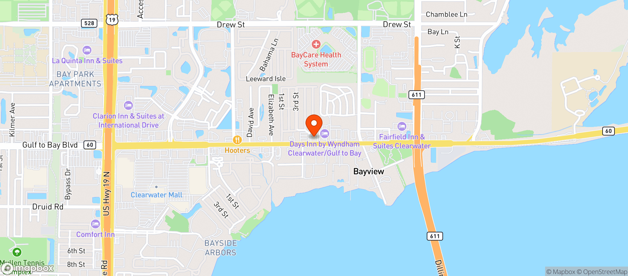 Map showing Valentino Ristorante Italiano