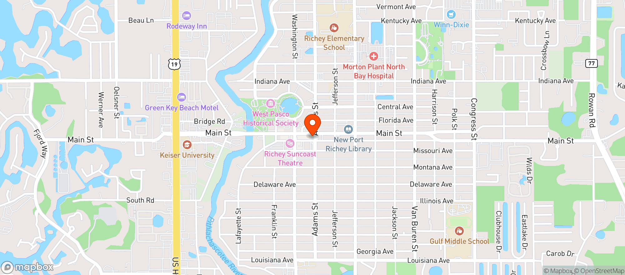 Map showing Fitzgeralds
