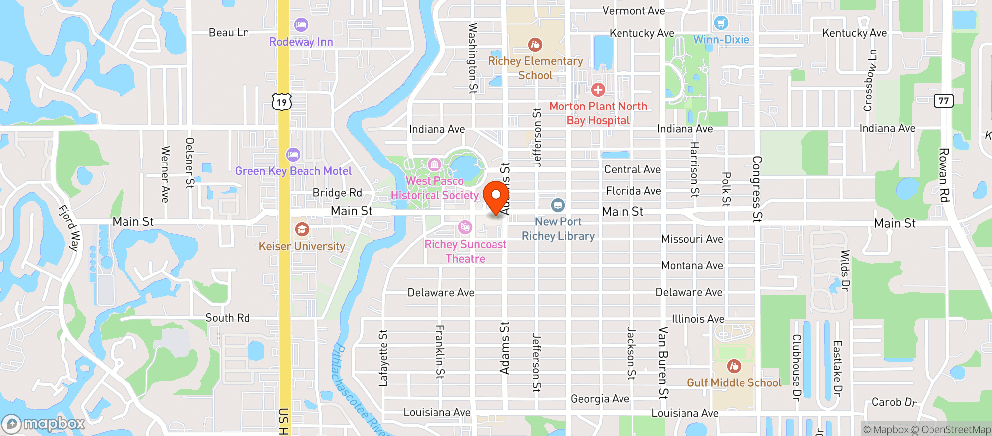 Map showing Wrights Natural
