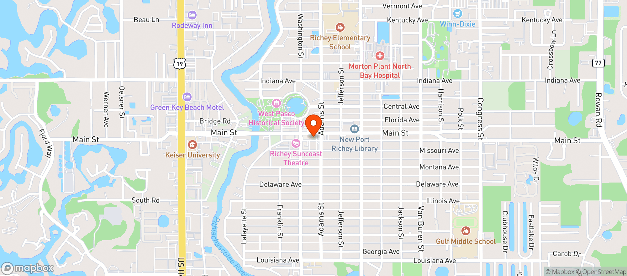 Map showing Steamworks Pub