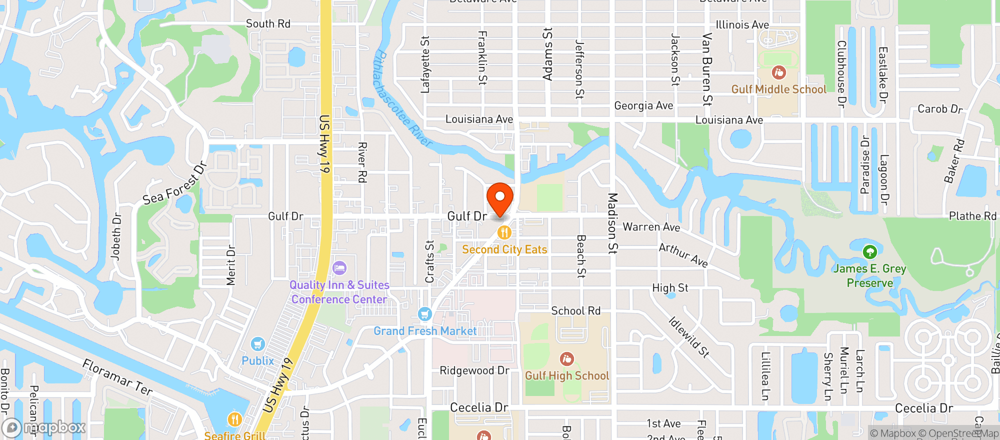 Map showing Smart Shop Food Market