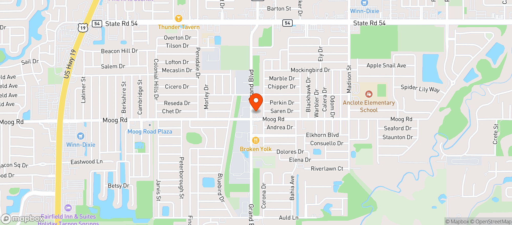 Map showing In & Out Food Store