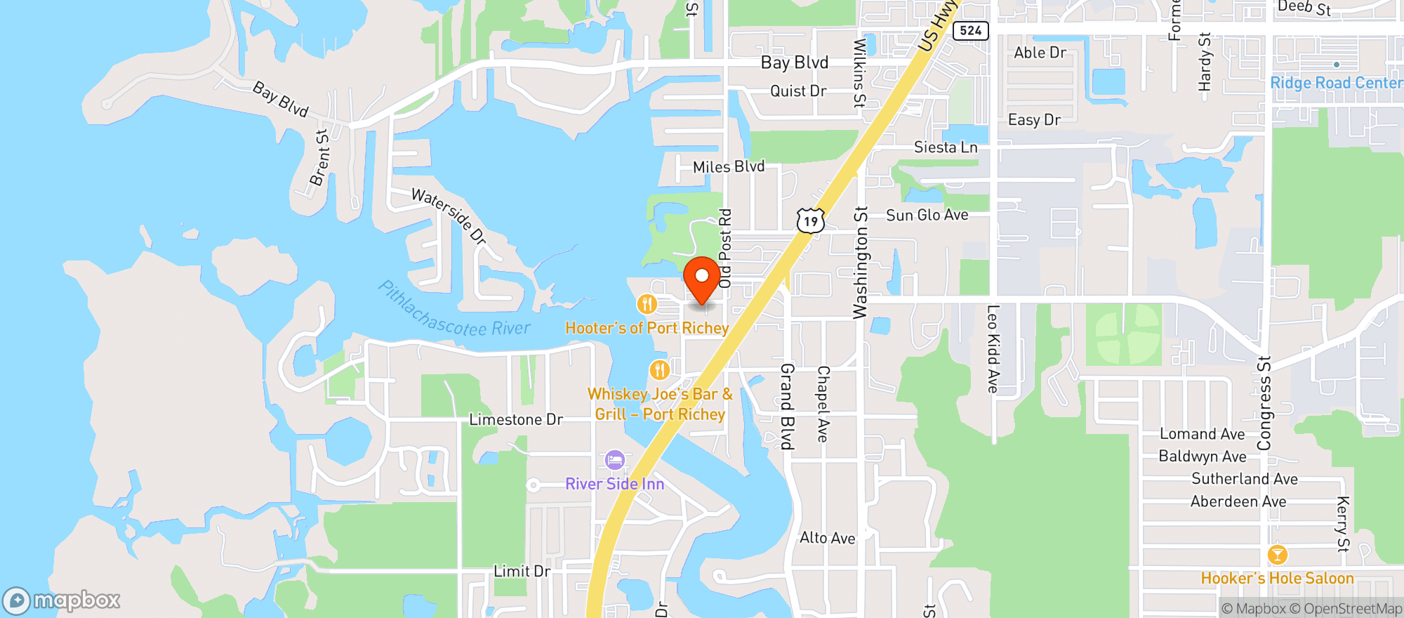 Map showing Thee Pirate Bar