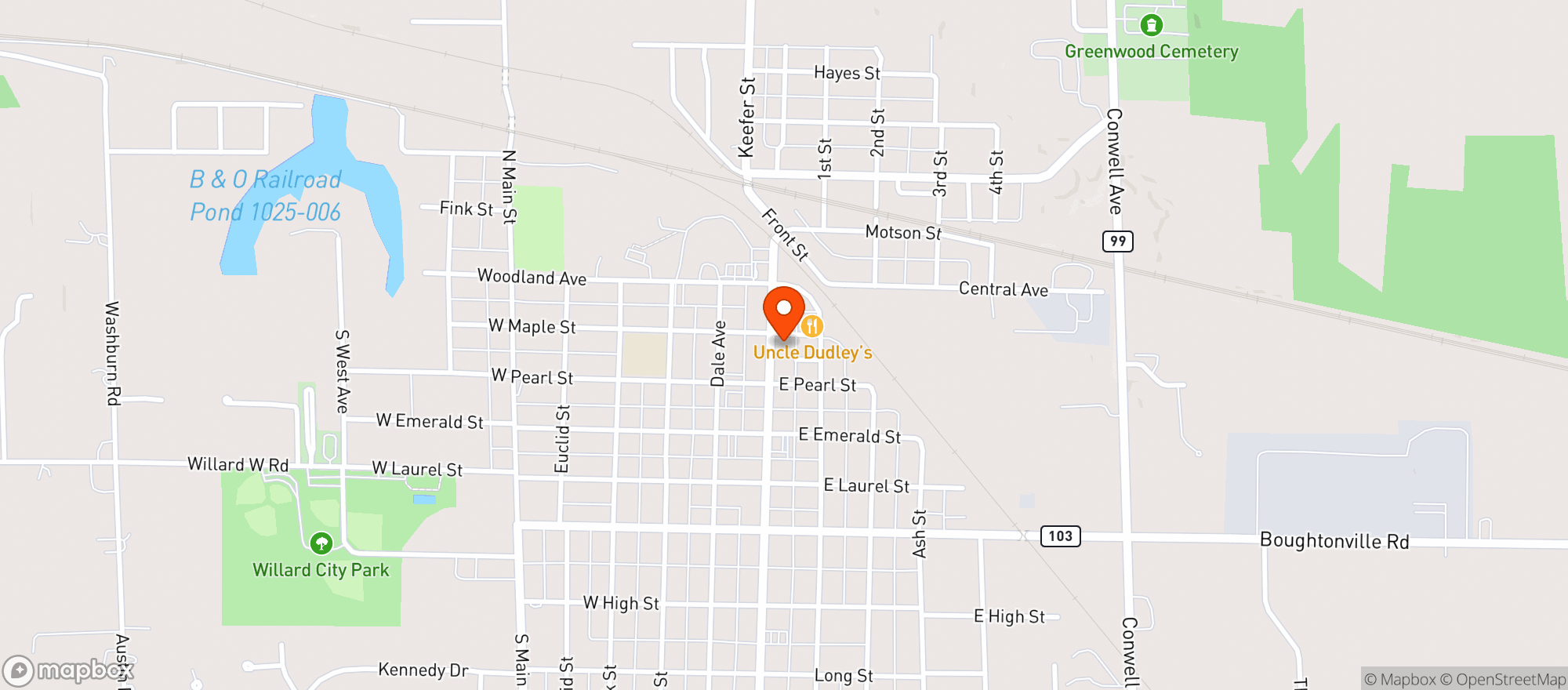 Map showing Arnolds Carryout