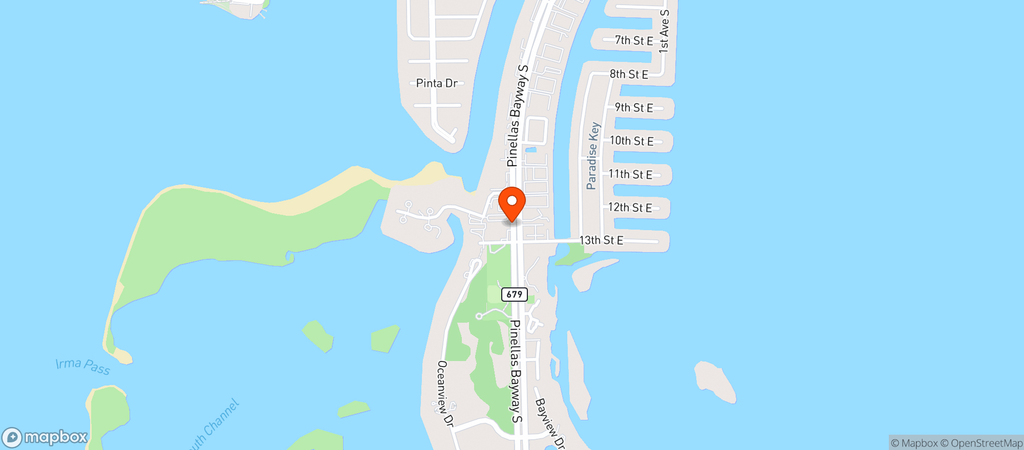 Map showing Derussos Pizzeria