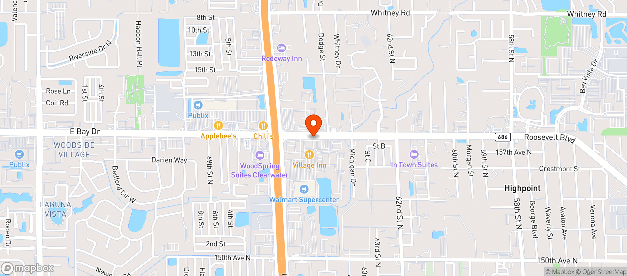 Map showing Walmart Supercenter