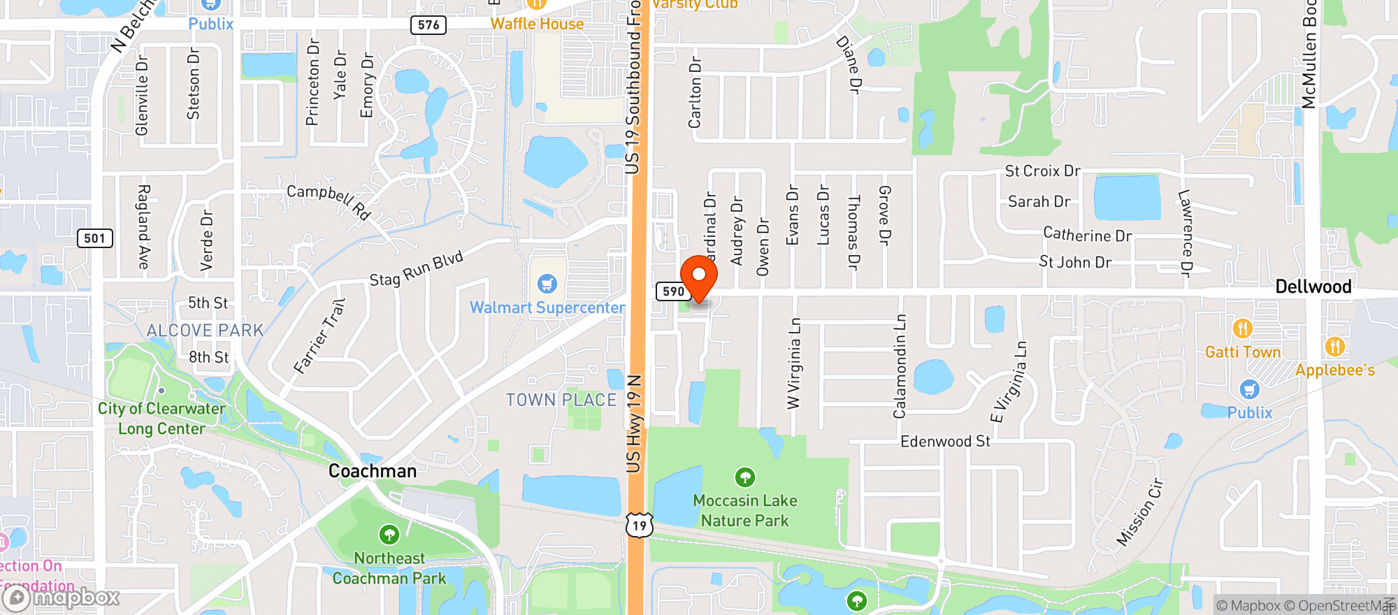 Map showing Rs Market & Deli & Pizzeria