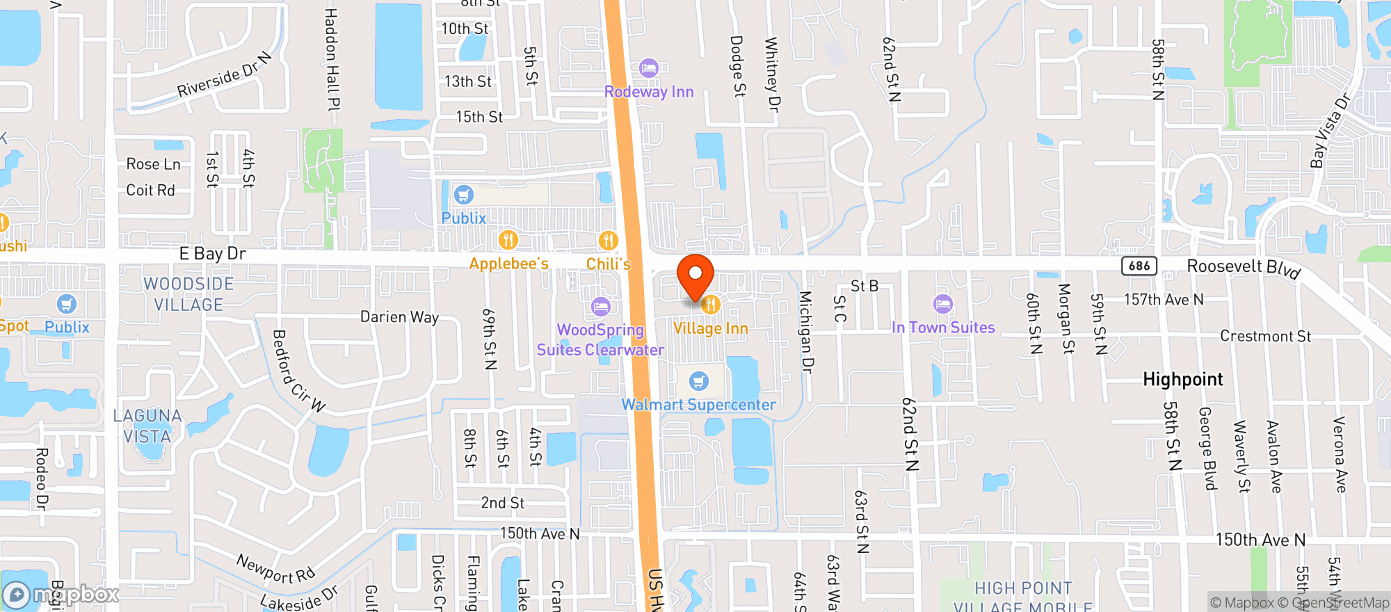 Map showing Kitsune Sushi