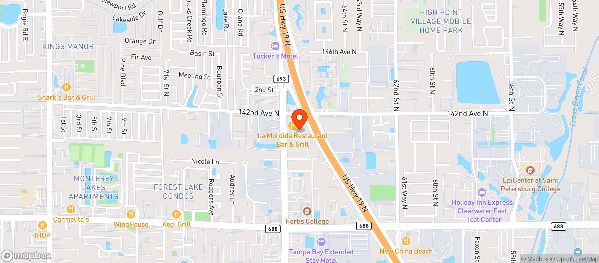 Map showing Crooked Cue Billiards Llc