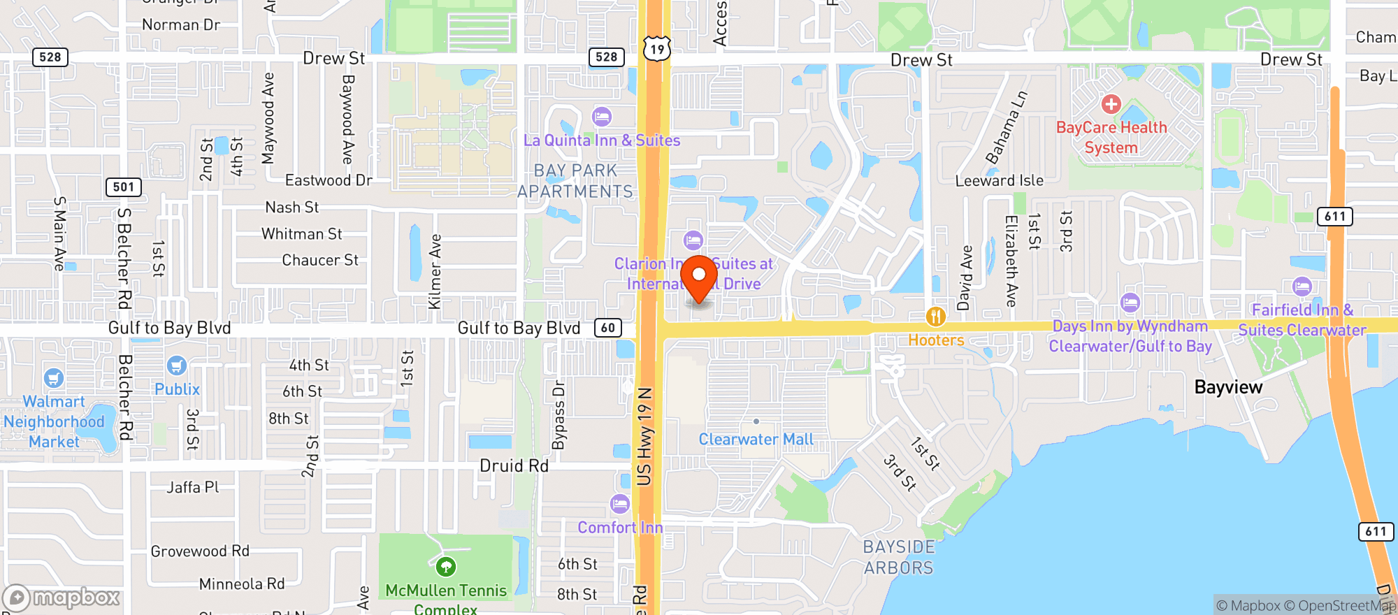 Map showing Mellow Mushroom
