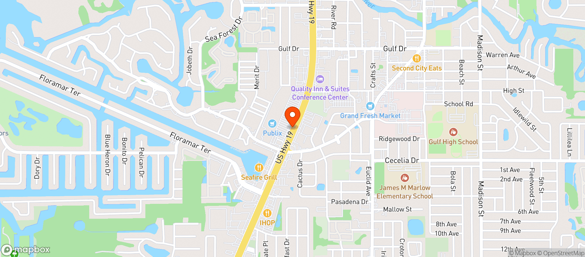 Map showing Publix Super Market