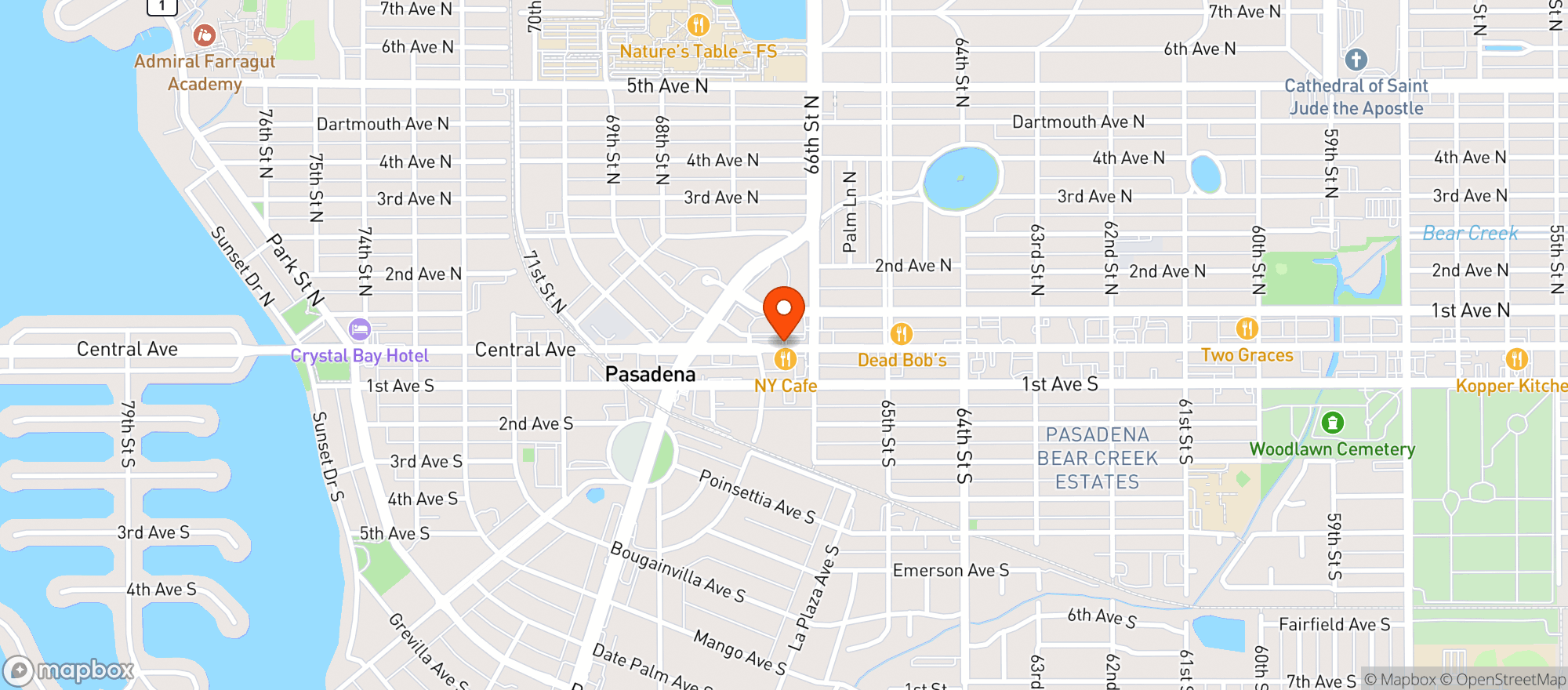 Map showing Pic Pac Liquors