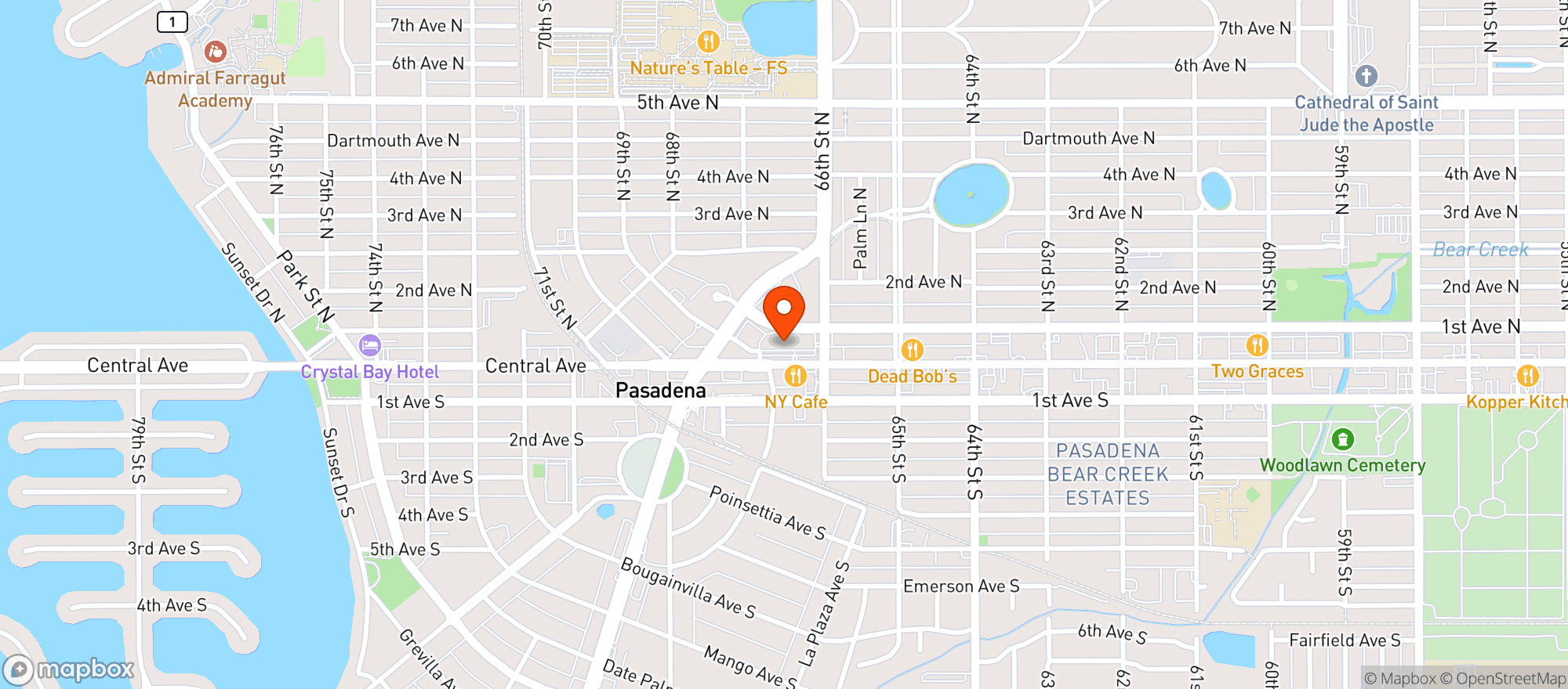 Map showing Craft Kafe - 6653 Central