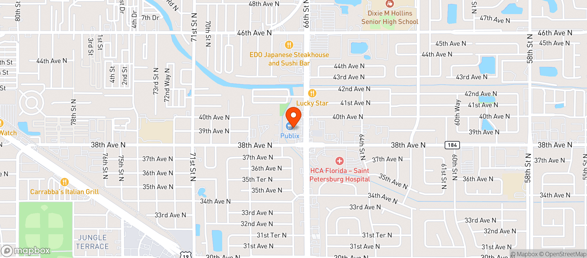 Map showing Publix