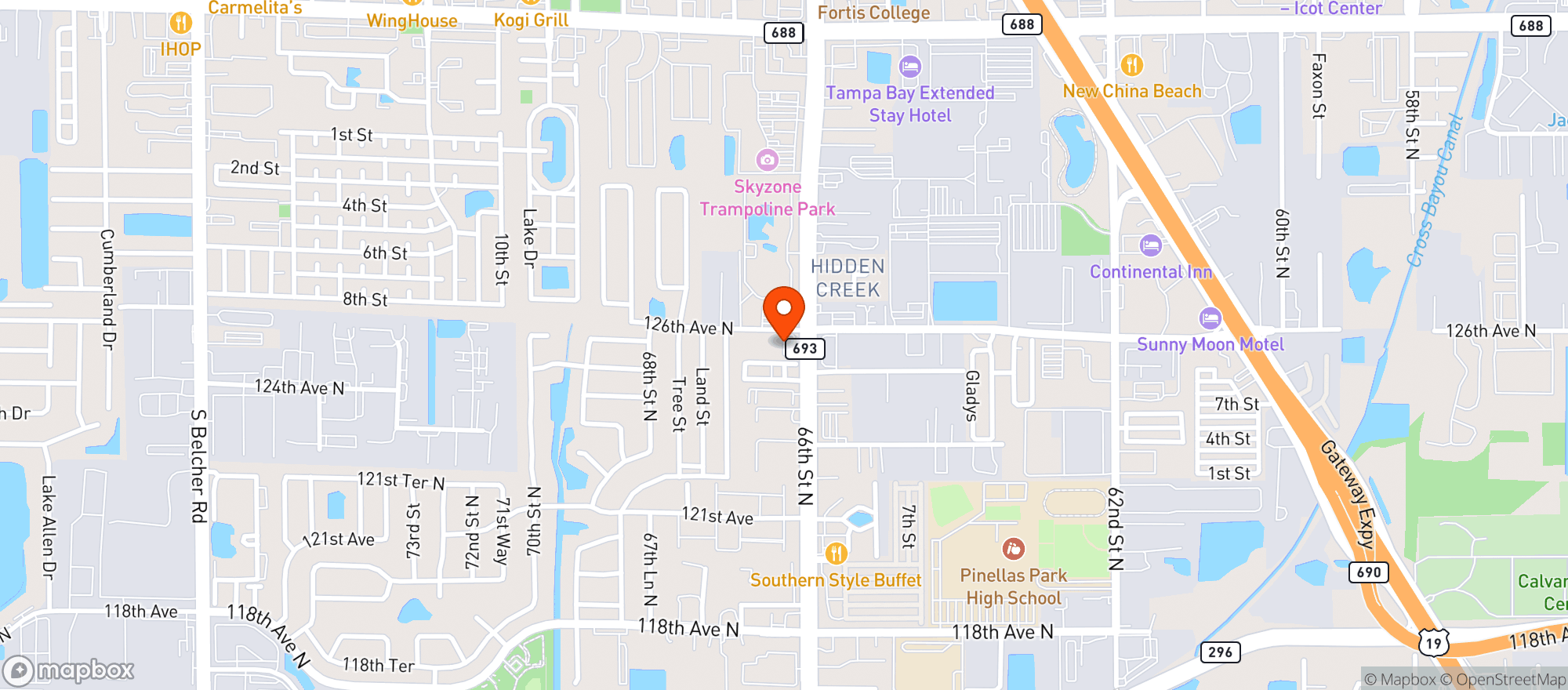 Map showing Circle K Shell