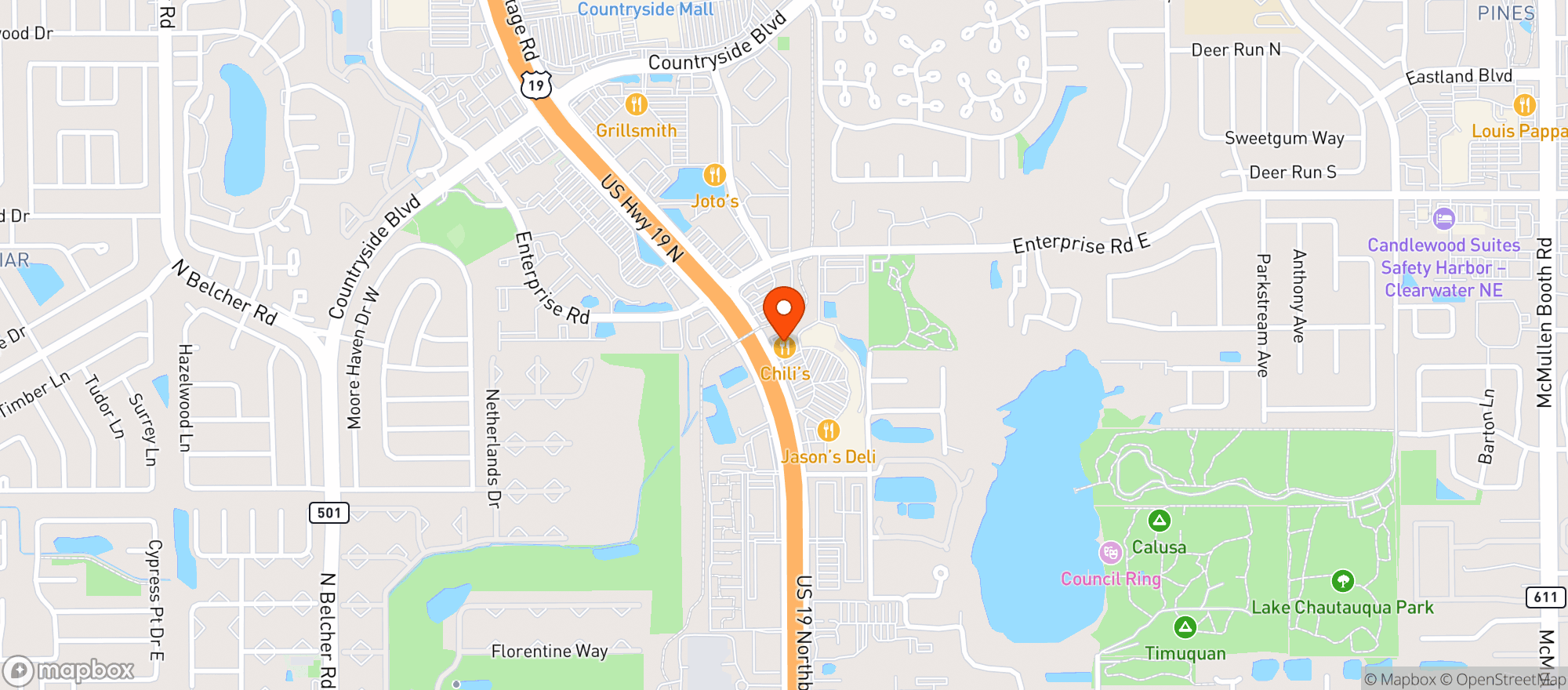Map showing Chilis Grill & Bar