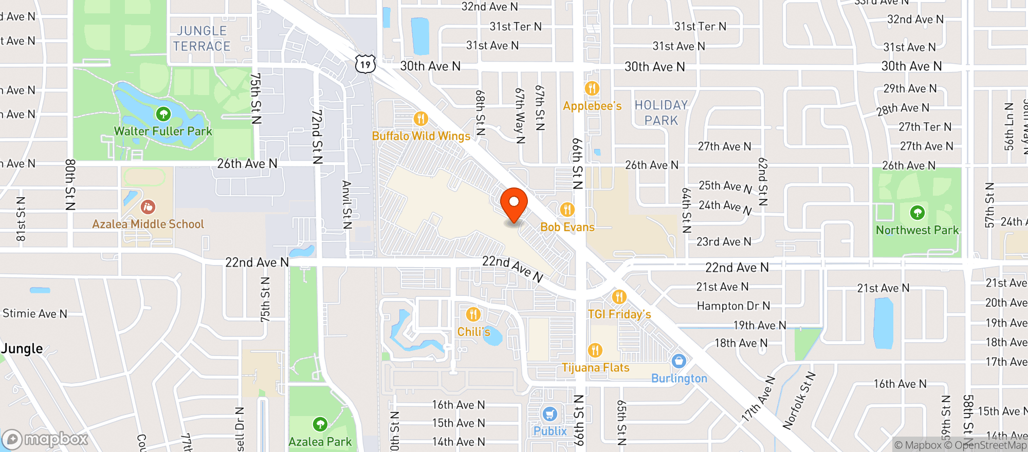 Map showing Bonefish Grill