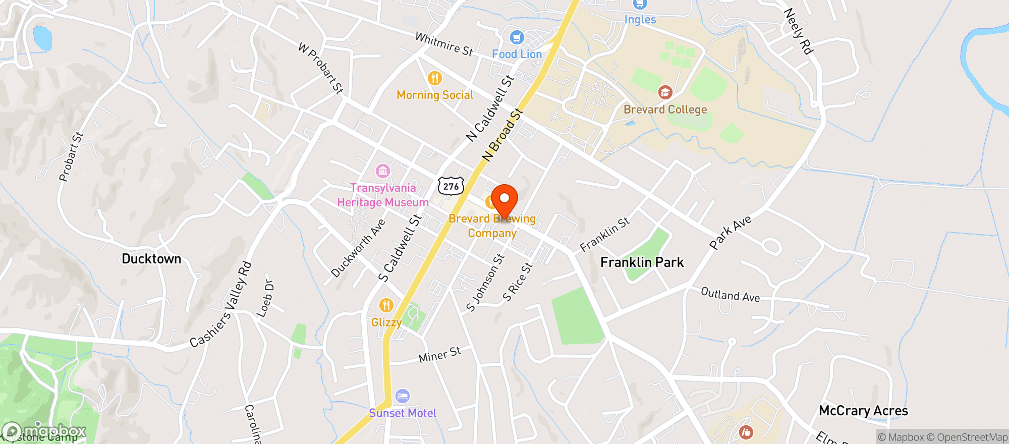 Map showing PISGAH DISPENSARY