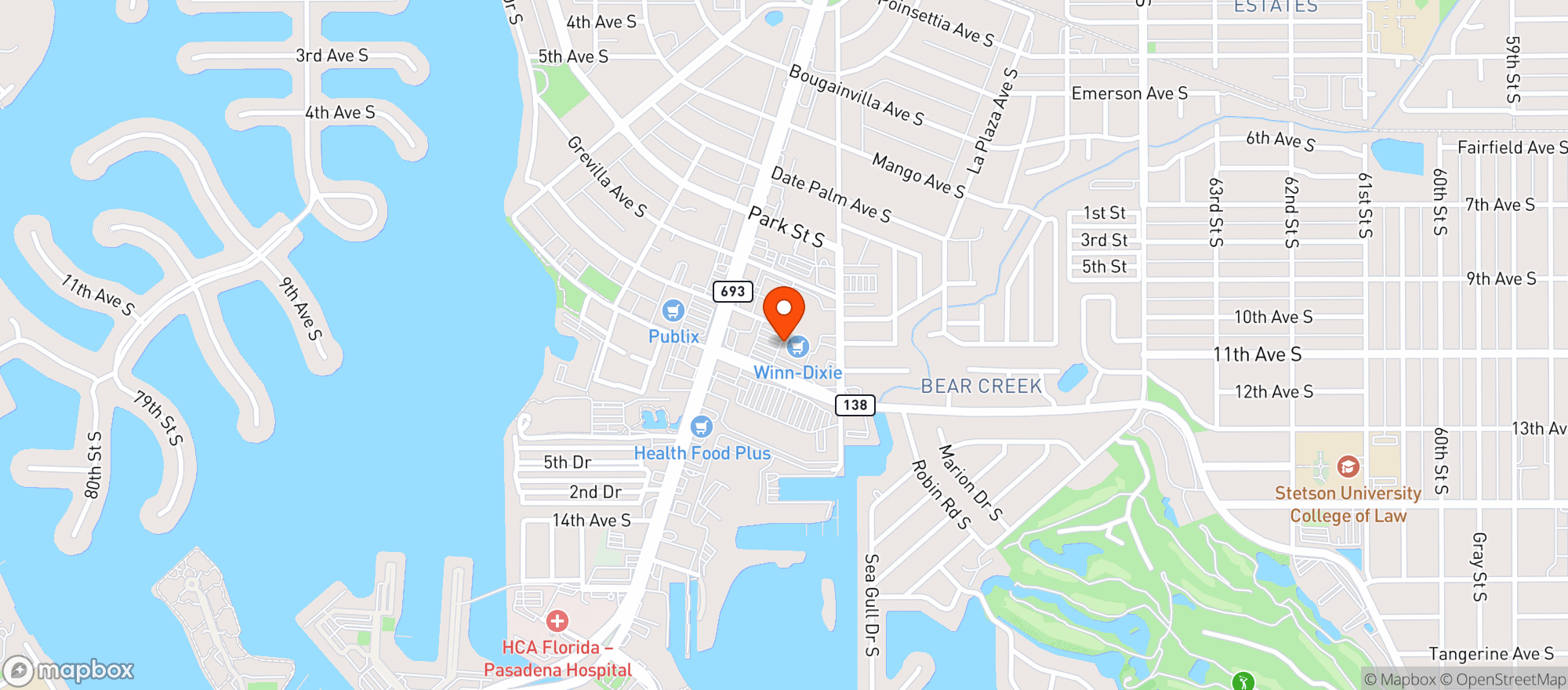 Map showing Winn Dixie