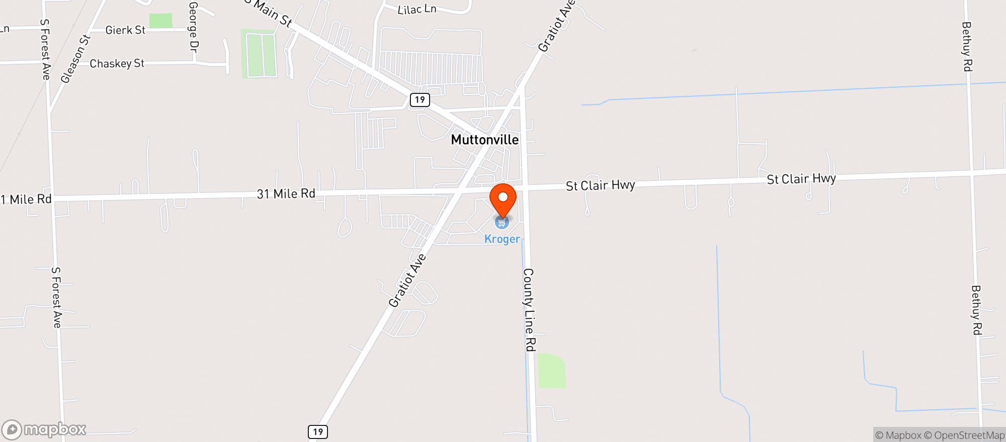 Map showing Kroger
