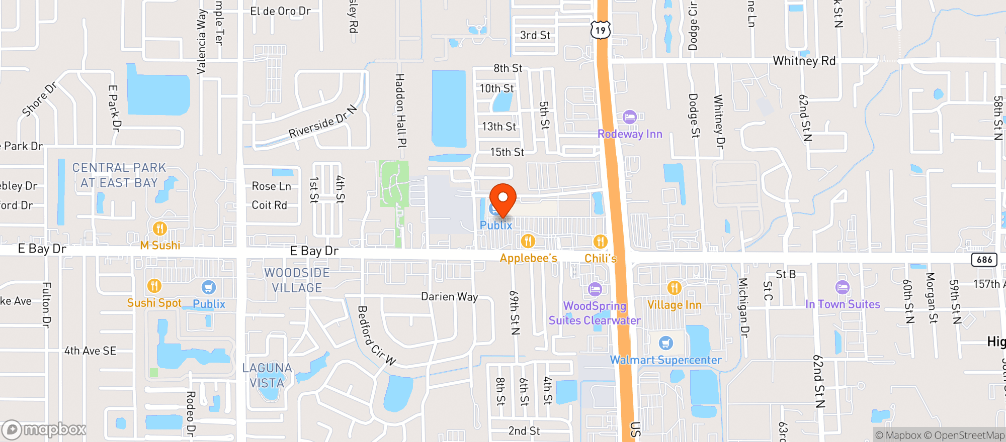Map showing Applebees Neighborhood Grill & Bar