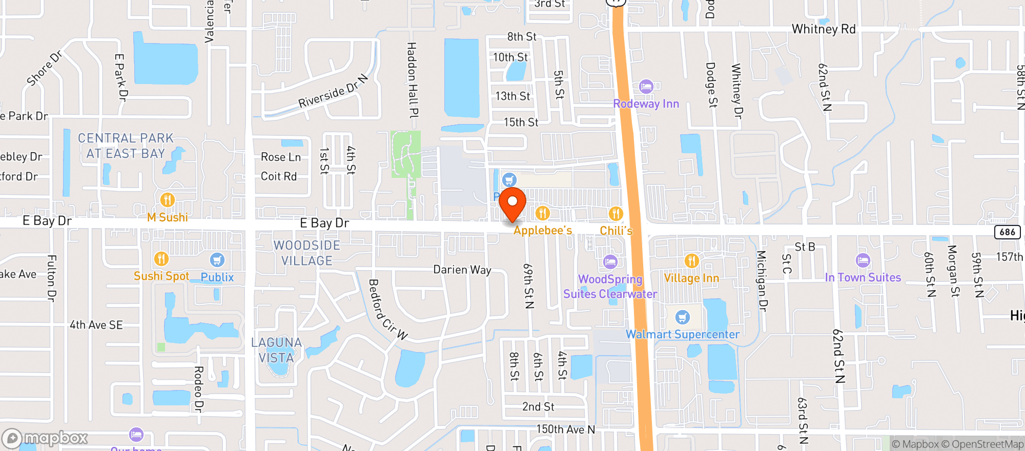 Map showing Publix Super Market
