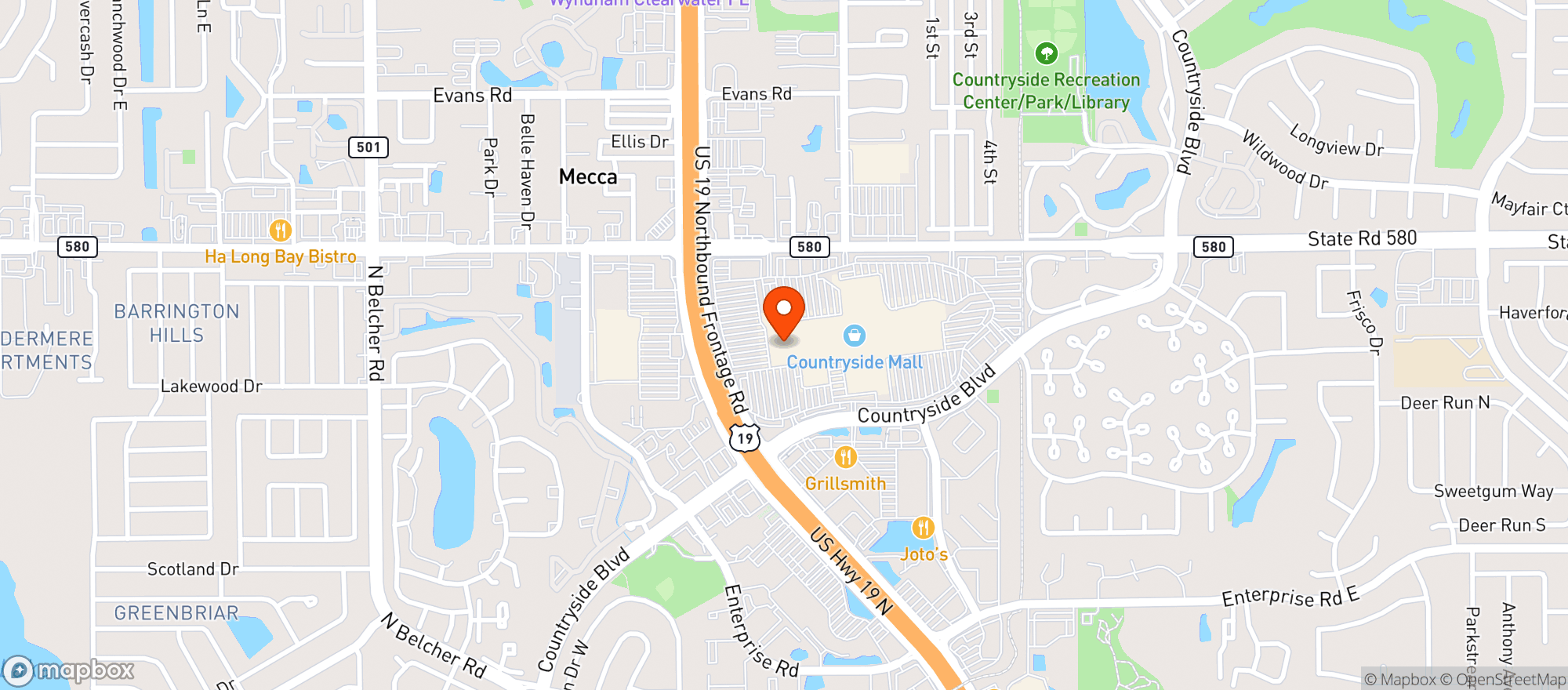 Map showing Whole Foods Market - Clearwater