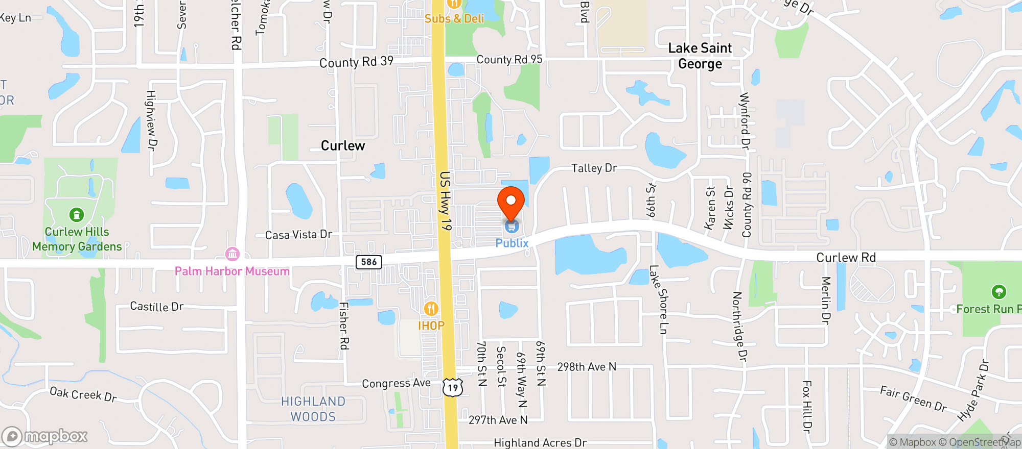 Map showing Publix