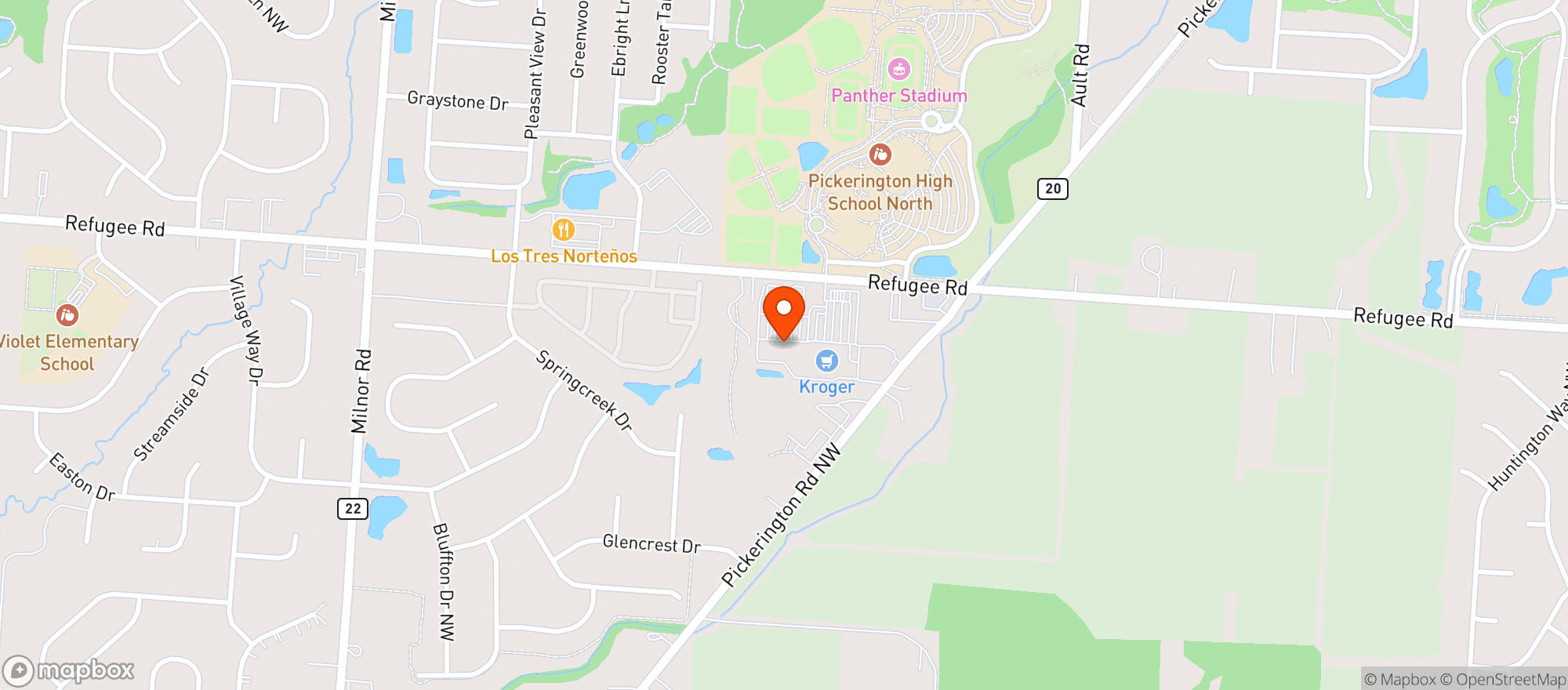 Map showing Cardos Pizza & Spirits
