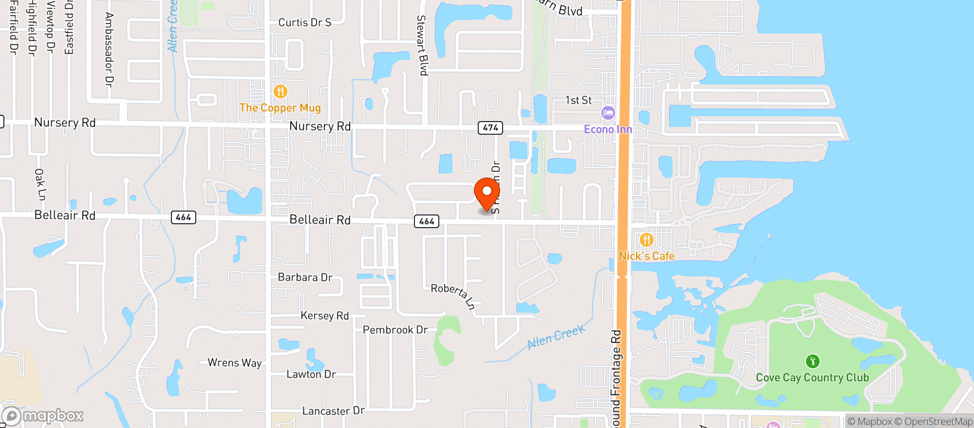 Map showing J K Food Stores