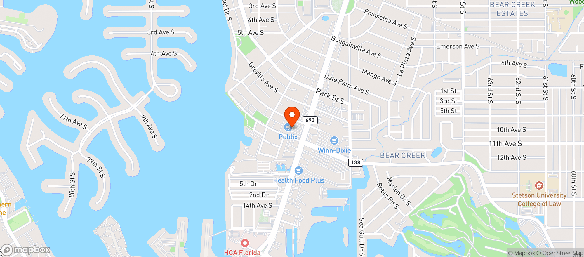 Map showing Publix