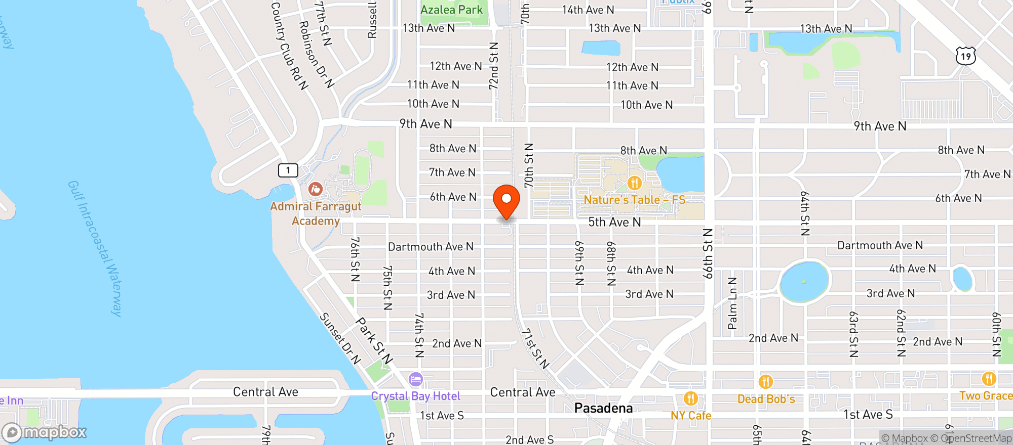 Map showing Fifth Avenue Market