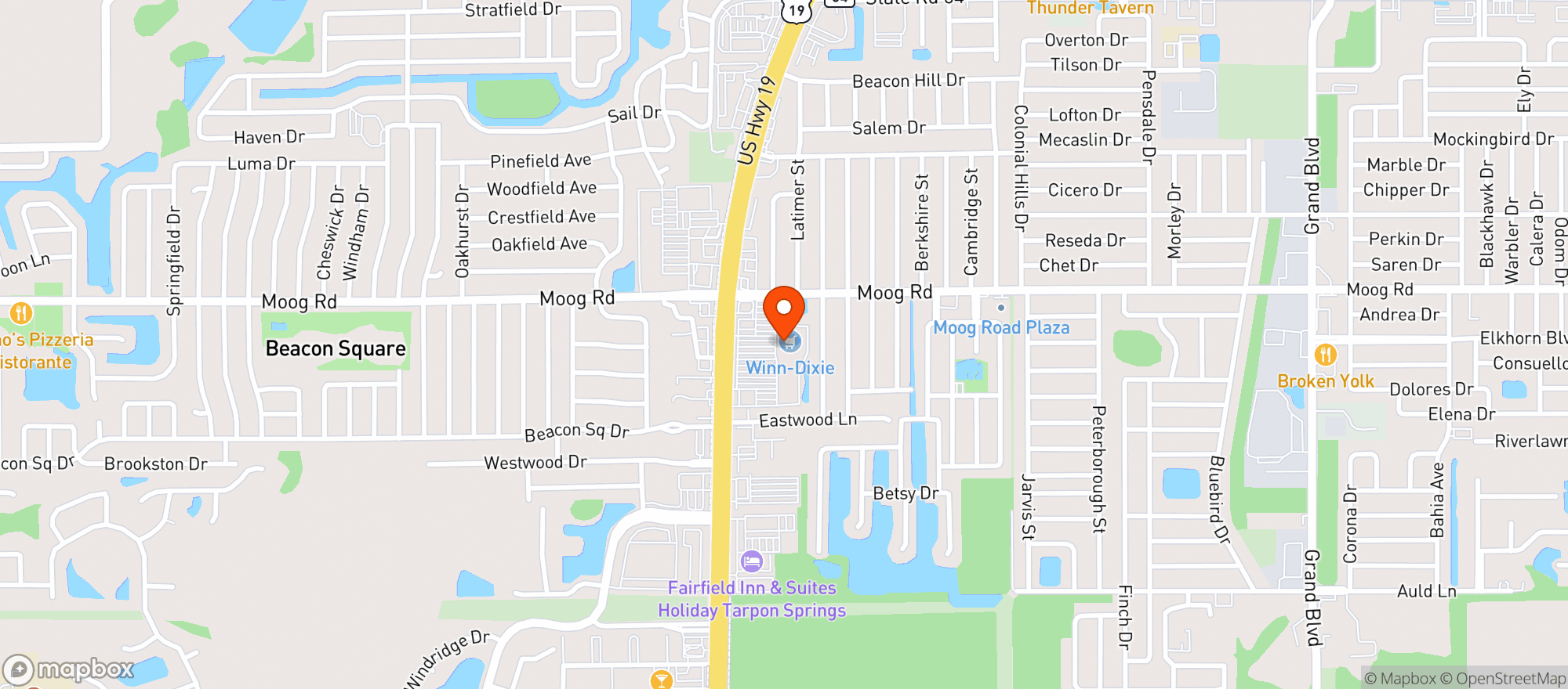 Map showing Winn Dixie 2477