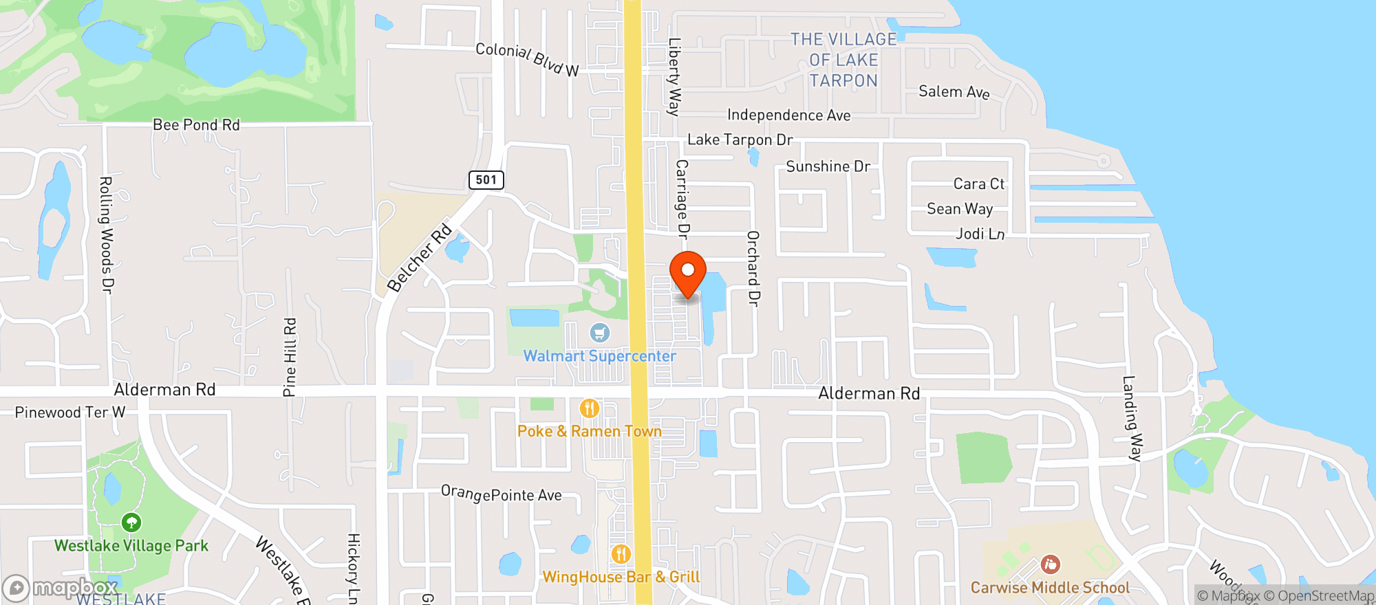 Map showing Lbc-local Brewing Company Palm Harbor