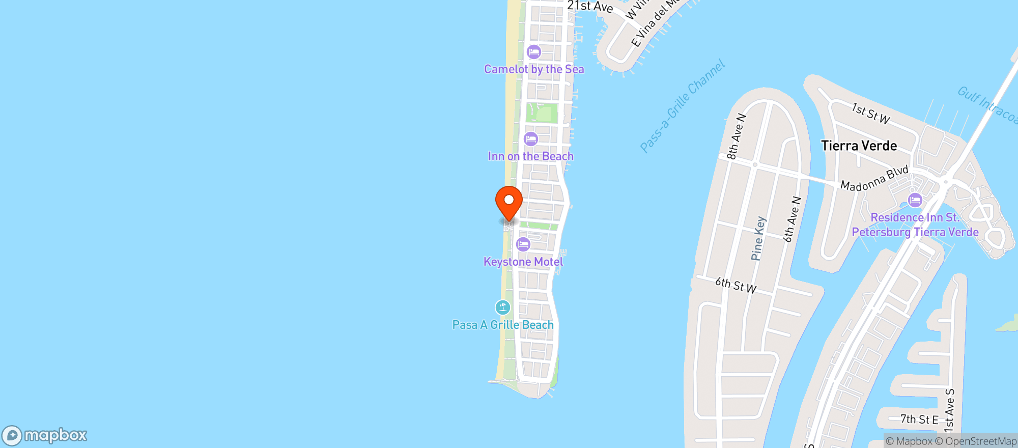 Map showing Paradise Grille