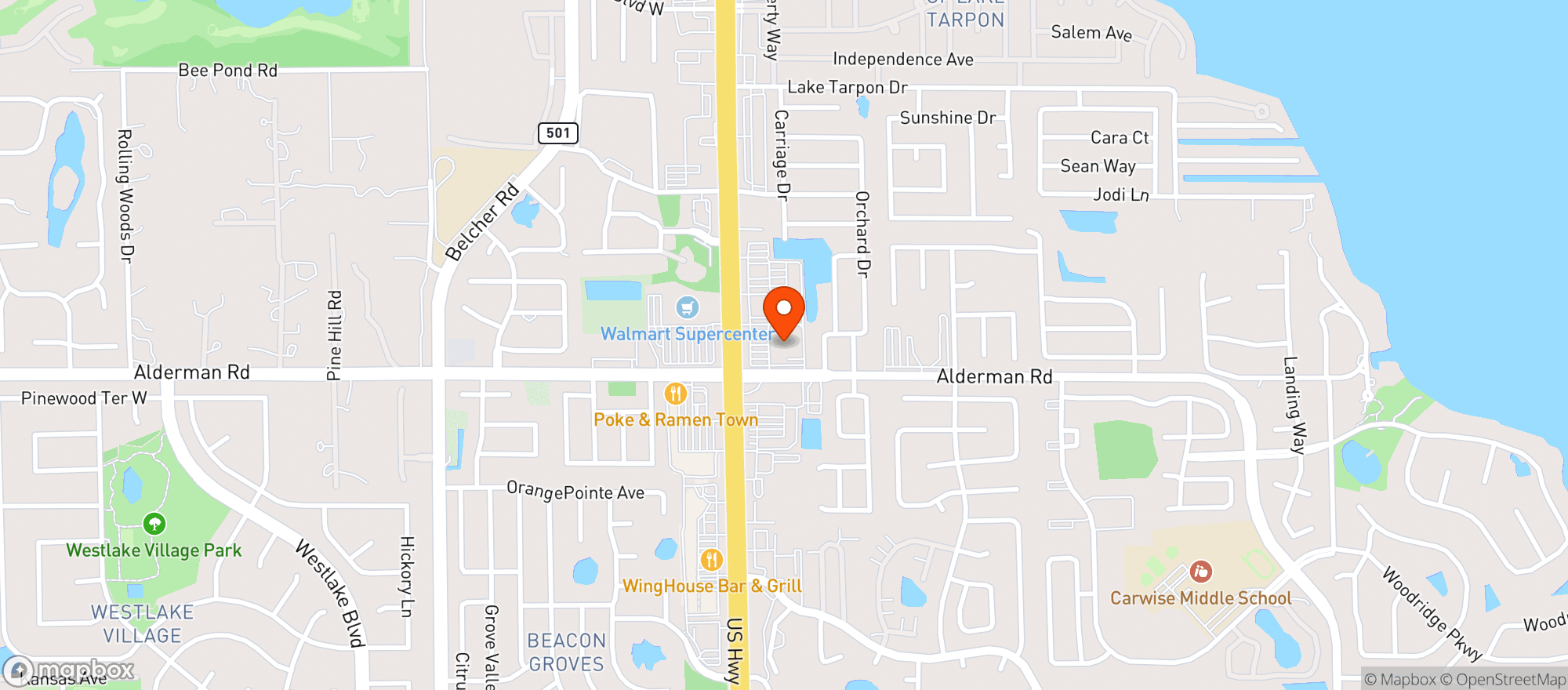 Map showing Publix