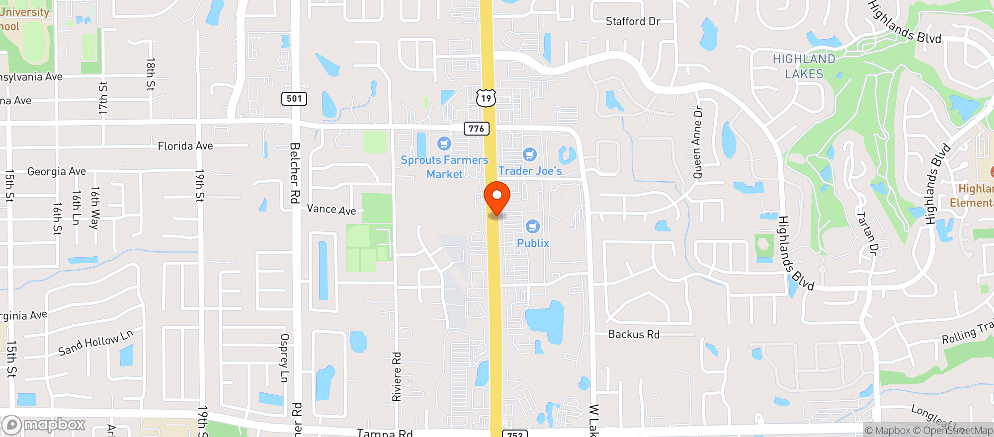 Map showing Publix Super Market