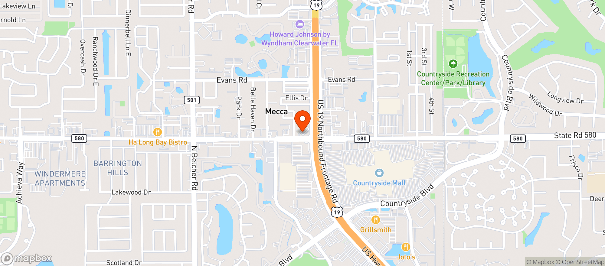 Map showing Circle K #7021